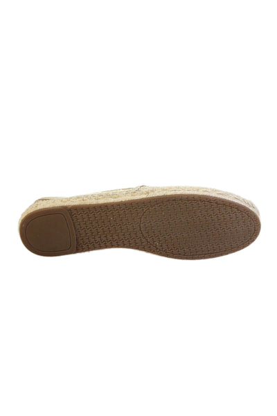 Michael Michael Kors Womens Glitter Laser Cut Espadrilles Loafers Gold Size 6.5