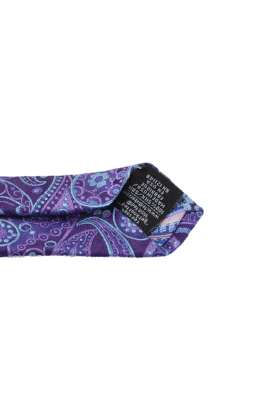 Ted Baker Mens Silk Textured Abstract Pattern Sleek Tie Purple OS