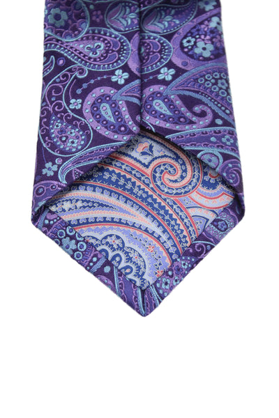 Ted Baker Mens Silk Textured Abstract Pattern Sleek Tie Purple OS