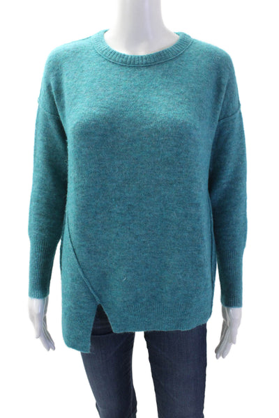 Velvet Women Pullover Sweater Blue Crew Neck Long Sleeve Alpaca Blend Size XS