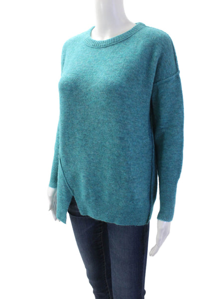 Velvet Women Pullover Sweater Blue Crew Neck Long Sleeve Alpaca Blend Size XS