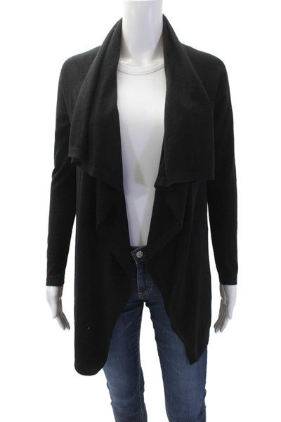 Theory Women Black 100% Wool Long Sleeve Cardigan Size PP