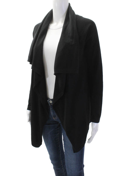 Theory Women Black 100% Wool Long Sleeve Cardigan Size PP