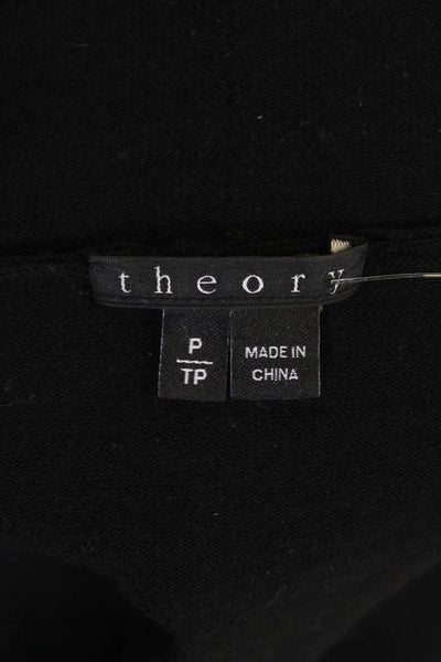 Theory Women Black 100% Wool Long Sleeve Cardigan Size PP