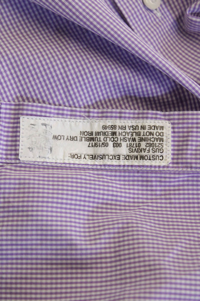 Victor Talbots Mens Cotton Gingham Print Button Down Shirt Purple Size XL