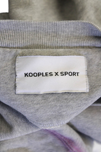 Designer Women Pullover Sweatshirt Gray 100% Cotton Crew Neck LS Size S