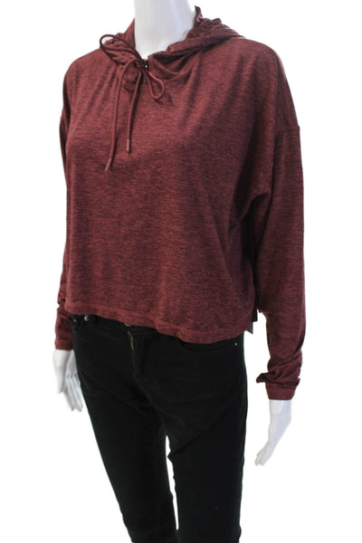 Athleta Women Pullover Hoodie Red Long Sleeve Drawstring Size M