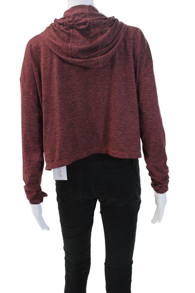 Athleta Women Pullover Hoodie Red Long Sleeve Drawstring Size M
