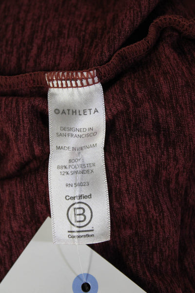 Athleta Women Pullover Hoodie Red Long Sleeve Drawstring Size M