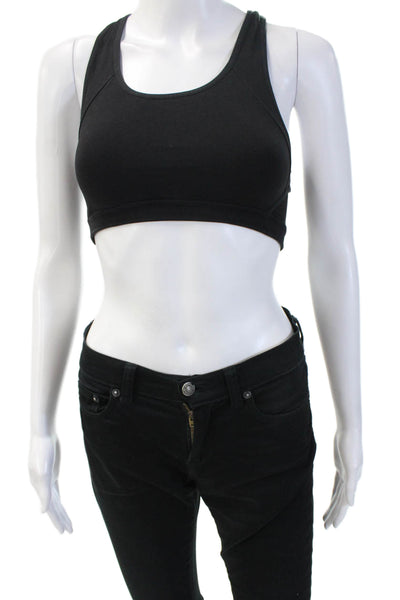 Athleta Womens Racerback Cut Out Detail Athletic Sports Bra Black Size S