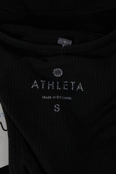 Athleta Womens Racerback Cut Out Detail Athletic Sports Bra Black Size S