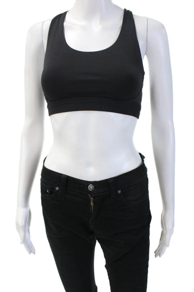 Athleta Womens Cut Out Detail Casual Racerback Sports Bra Black Size XS