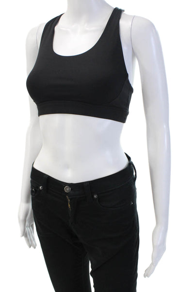 Athleta Womens Cut Out Detail Casual Racerback Sports Bra Black Size XS