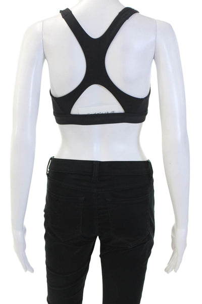 Athleta Womens Cut Out Detail Casual Racerback Sports Bra Black Size XS