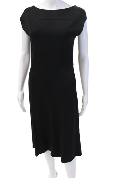 Weekend Max Mara Womens Sheath Dress Black Short Sleeve Long Size S