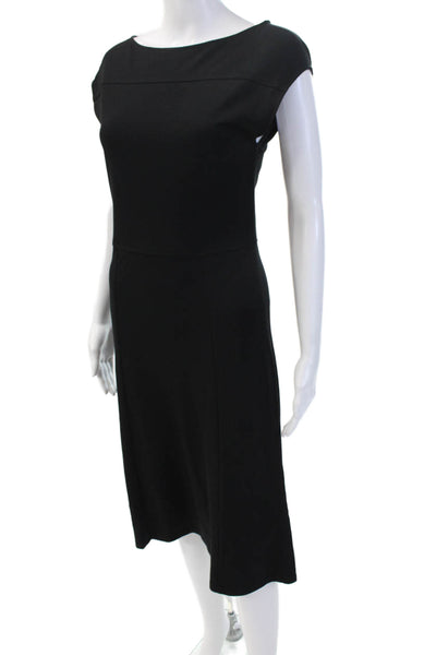 Weekend Max Mara Womens Sheath Dress Black Short Sleeve Long Size S