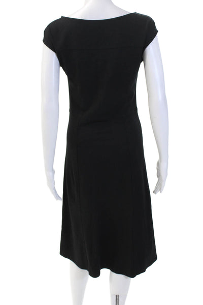 Weekend Max Mara Womens Sheath Dress Black Short Sleeve Long Size S