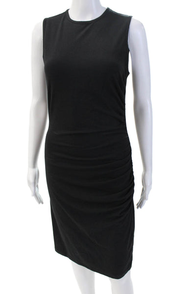 Theory Women Black Bodycon Sheath Dress Sleeveless Crew Neck Size S