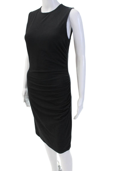 Theory Women Black Bodycon Sheath Dress Sleeveless Crew Neck Size S