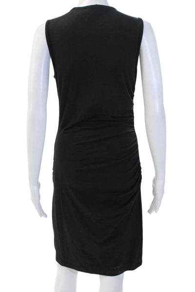 Theory Women Black Bodycon Sheath Dress Sleeveless Crew Neck Size S
