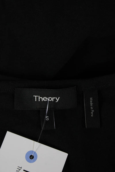 Theory Women Black Bodycon Sheath Dress Sleeveless Crew Neck Size S
