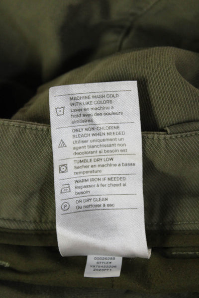 Vince Women Cropped Chino Pants Green Cotton Size 4