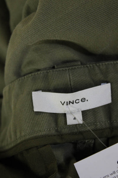 Vince Women Cropped Chino Pants Green Cotton Size 4