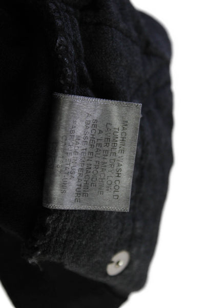 Re/Done Womens Cropped Skinny Jeans Black Mid-Rise Button Size 25