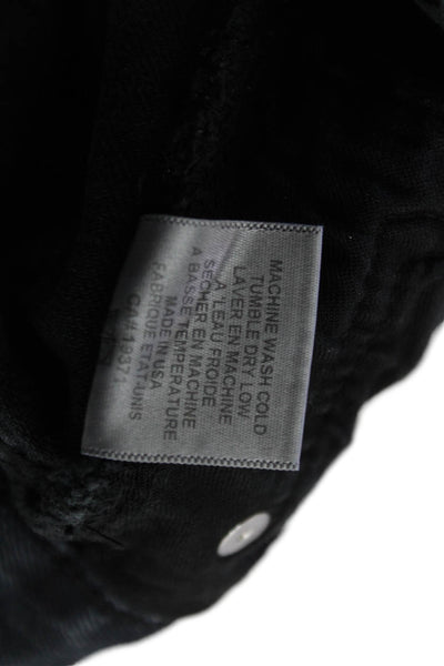 Re/Done Women Ankle Cropped Skinny Jeans Black High Waist Size 26