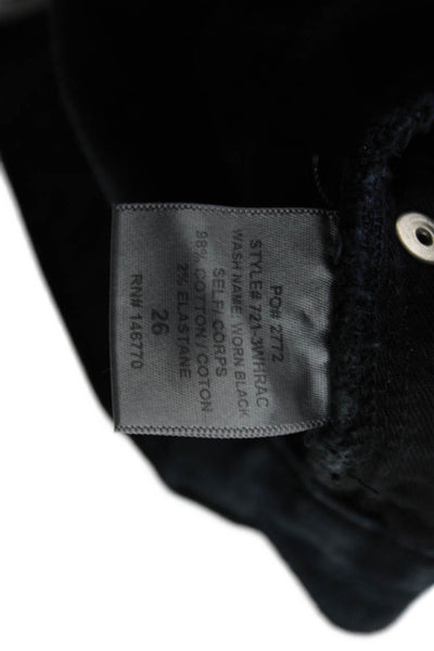 Re/Done Women Ankle Cropped Skinny Jeans Black High Waist Size 26