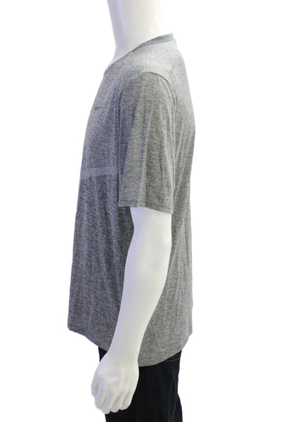 Nike Mens Gray Sports Solid Crew Neck Polyester T-Shirt Size L