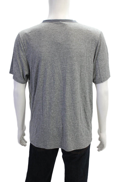 Nike Mens Gray Sports Solid Crew Neck Polyester T-Shirt Size L