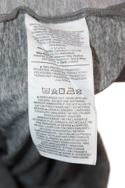 Nike Mens Gray Sports Solid Crew Neck Polyester T-Shirt Size L