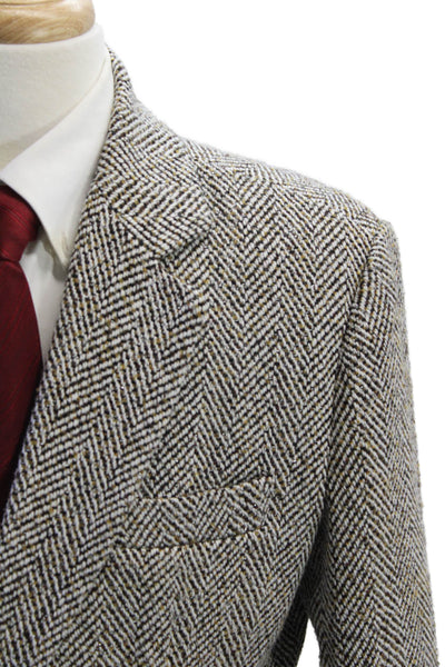 Ronny Kobo Mens Herringbone Sport Coat Gray Poly-Wool Blend Size S