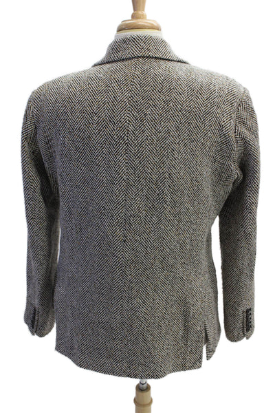 Ronny Kobo Mens Herringbone Sport Coat Gray Poly-Wool Blend Size S