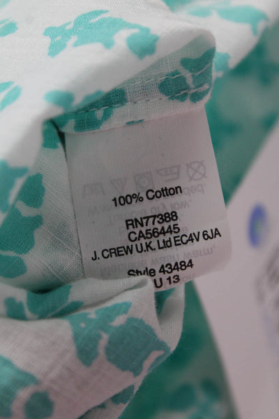 J Crew Womens Tunic Buttonup Blue Floral Maternity Long-Sleeve Size S