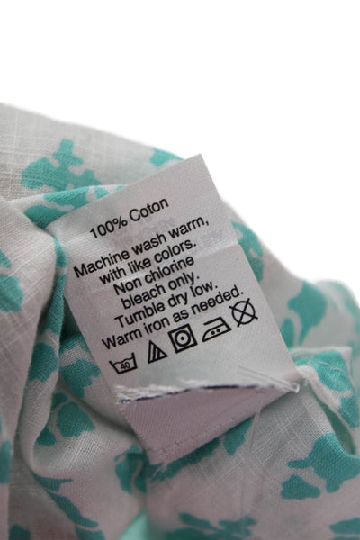 J Crew Womens Tunic Buttonup Blue Floral Maternity Long-Sleeve Size S