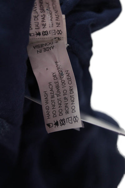 Poupette St. Barth Women Tunic Blouse Dark Blue 3/4 Sleeve Viscose Size M