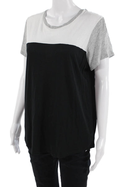 Vince Women Jersey Black Pima Cotton T-Shirt Size L