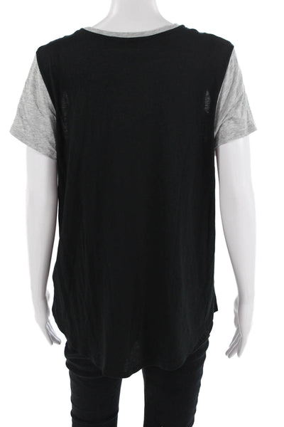 Vince Women Jersey Black Pima Cotton T-Shirt Size L