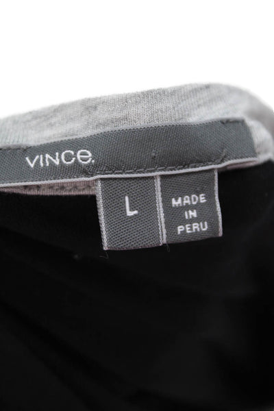 Vince Women Jersey Black Pima Cotton T-Shirt Size L
