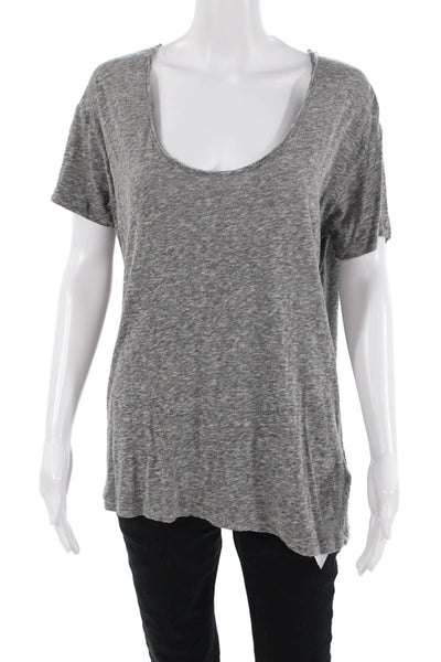 Rails Women Basic Jersey T-Shirt Gray Short Sleeve Round Neck Size M