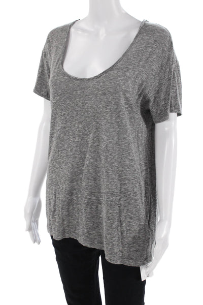 Rails Women Basic Jersey T-Shirt Gray Short Sleeve Round Neck Size M