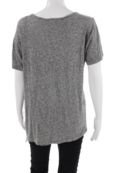 Rails Women Basic Jersey T-Shirt Gray Short Sleeve Round Neck Size M