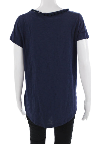 Lilly Pulitzer Women Dark Blue V-Neck Pima Cotton Short Sleeve T-Shirt Size M