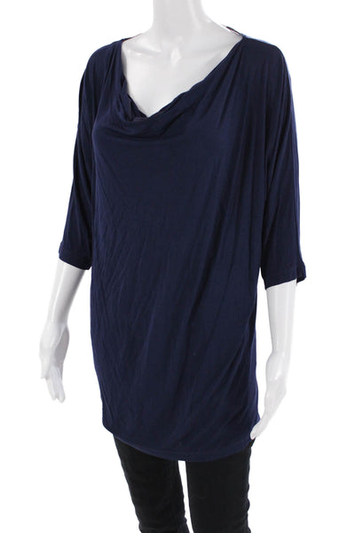 Michael Stars Women Dark Blue Tunic Blouse 3/4 Sleeve Size One Size