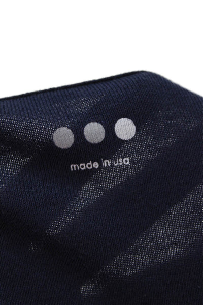 Three Dots Womens Dark Blue Basic Jersey T-Shirt Short Sleeve Size L