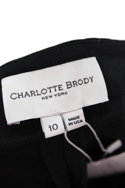 Charlotte Brody Women Black Ankle Cropped Dress Pants Size 10