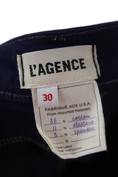 L Agence Women Dark Blue Skinny Ankle Jeans Size 30
