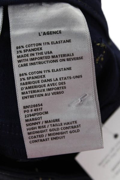 L Agence Women Dark Blue Skinny Ankle Jeans Size 30